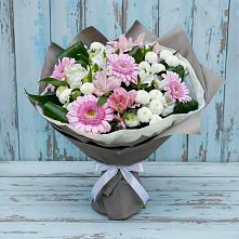 Букет цветов из:  Герберы, Альстромерии и Хризантемы в Ковдоре