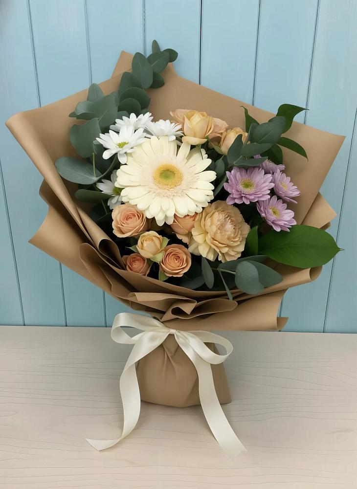 Букет цветов из: Герберы и Хризантемы в Ковдоре