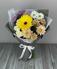 Букет цветов из:  Розы, Герберы и Хризантемы в Ковдоре
