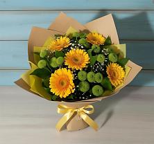 Букет цветов из:  Герберы и Хризантемы в Ковдоре