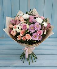 Букет цветов из:  Хризантемы, Розы и Альстромерии #REPLACE_PRED# Ковдоре