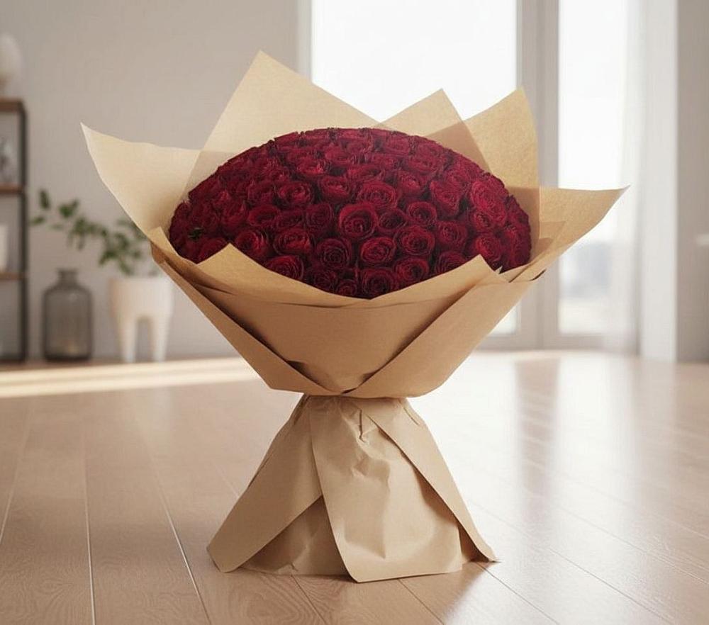Букет 101 Красная роза в Ковдоре
