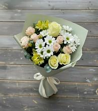 Букет цветов из:  Альстромерии, Розы и Хризантемы в Ковдоре
