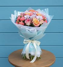 Букет цветов из:  Хризантемы и Розы в Ковдоре