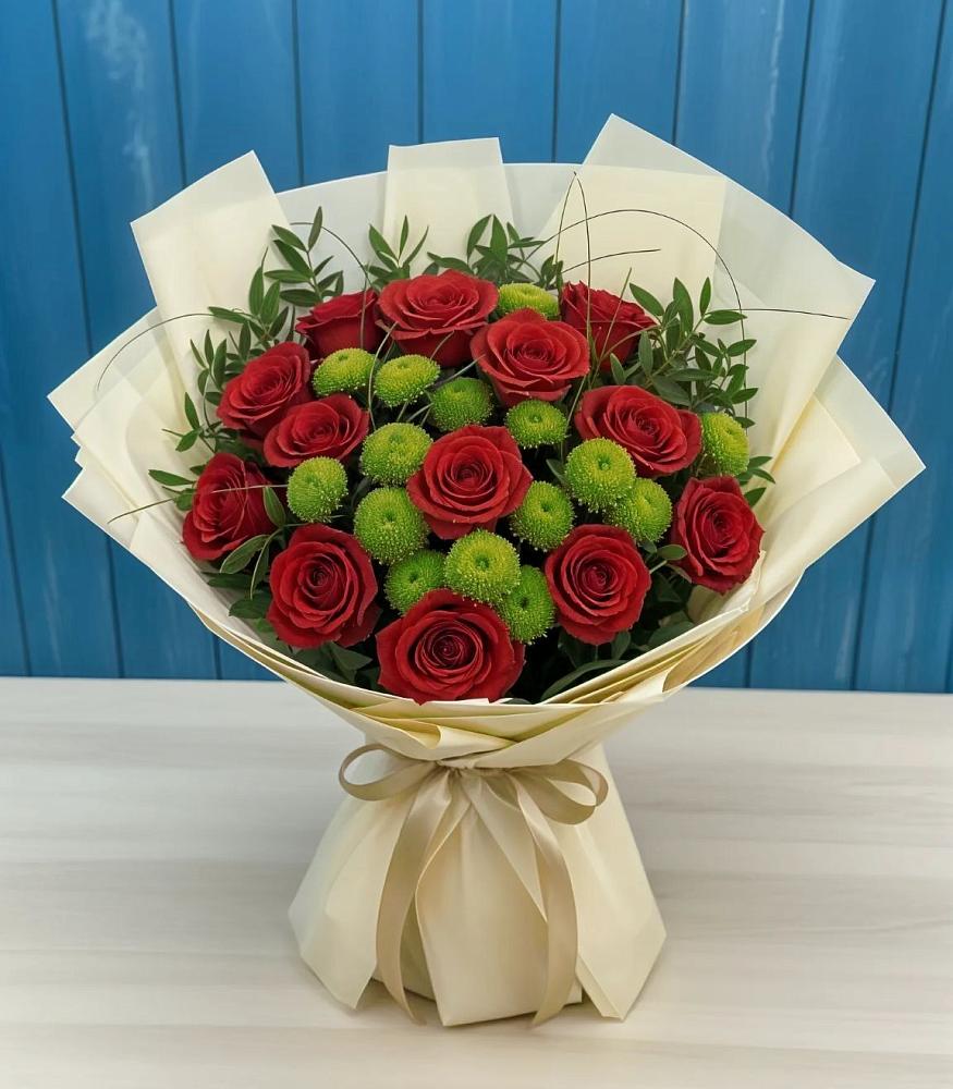 Букет цветов из: Розы и Хризантемы в Ковдоре