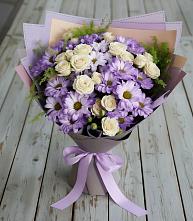 Букет цветов из:  Хризантемы и Розы в Ковдоре