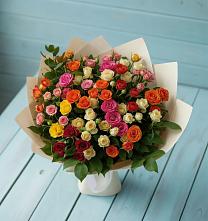 Букет Микс из разноцветных кустовых роз #REPLACE_PRED# Ковдоре